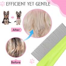 1pc Dog Comb, Pet Tear Stain Removal Comb, Dog & Cat Hair Brush, Easily Remove Knots And Tangles, Professional Grooming Tool, Promote Hair Health, Flea Comb, Tick Comb, Dog Brush, Cat Brush, Dog Supplies, Cat Supplies, Pet Supplies, Suitable For Short, Medium And Long Hair Pets, Gift For Cat & Dog Lovers, Halloween/Thanksgiving/Christmas Gift. - Multicolor - View 8