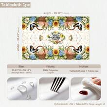 1pc Pastoral Floral Butterfly Pattern Tablecloth, Waterproof Stain-Resistant Dining Table Decor Cloth, Suitable For Kitchen, Dining Table, Coffee Table, TV Cabinet, Entryway, Party Holiday Decoration, Home Decor - Multicolor - View 11
