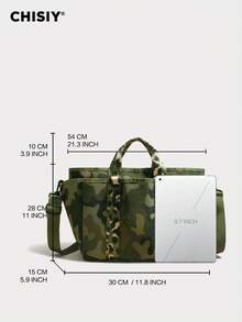 New High-End Large Capacity Multi-Function Tote Bag, Crossbody Bag, Wrinkle-Resistant Durable Canvas Shoulder Bag, Outdoor Travel Bag, Lightweight - Green - View 2