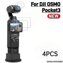 4-In-1 Compatible With Osmo Pocket 3, Anti-Slip Desktop Stand + Tempered Glass Screen Protector Set, Accessory Kit, 9H Hardness High-Definition Transparent Screen Protector, Scratch-Resistant And Easy To Install, Stand Provides Soft Support. - View 1
