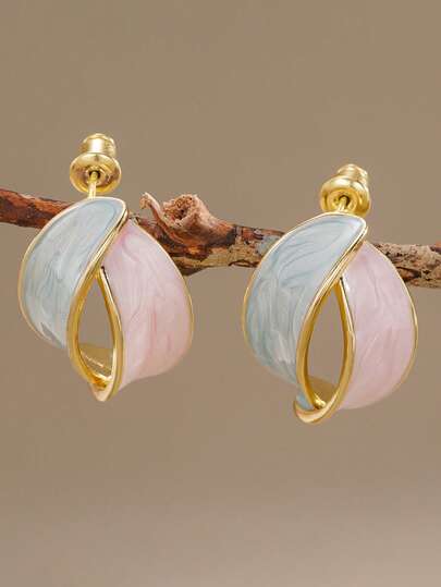 1 Pair Elegant Stud Earrings For Teens, Suitable For Daily Wear, Party Jewelry Or Birthday Gift
