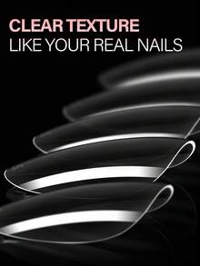 360/192/120pcs Short Oval False Nail Tips, 12 Sizes Clear Nail Patches, Suitable For Nail Extension, Home DIY Wearable Nails, Nail Art Supplies - Clear - View 2