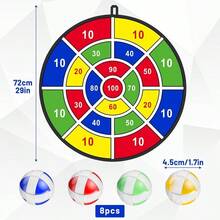 Diana para Dardos para niños, Juego de Dardos Plegable Grande de 72 cm, 8 Dardo con Bolas Adhesivas, Juego de Dardo Interactivo para Interiores y Exteriores para niños, Regalos de Navidad - Multicolor - Ver 5