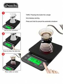 choxila #2 Set V02 Coffee Drip Set 4/6/8/10/12 Pieces 02 Pour Over Coffee Set Includes Pour Over Kettle, Filter Cup, Server, Electronic Scale, Coffee Grinder, 100 Filter Papers - V60Size02 - View 7