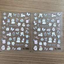 2入兔兔透明美甲裝飾貼紙，可愛卡通兔自黏貼紙，日系可愛主題美甲，開學季美妝好物、生日派對禮物及粉絲禮物 - 彩色 - 查看 9