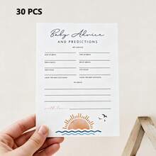 10/30 Pcs OCEANSIDE Surf Themed Baby Shower Predictions And Advice Cards, Tropical Beach Baby Shower Game, Gender Reveal Predictions And Advice - Multicolor - View 8