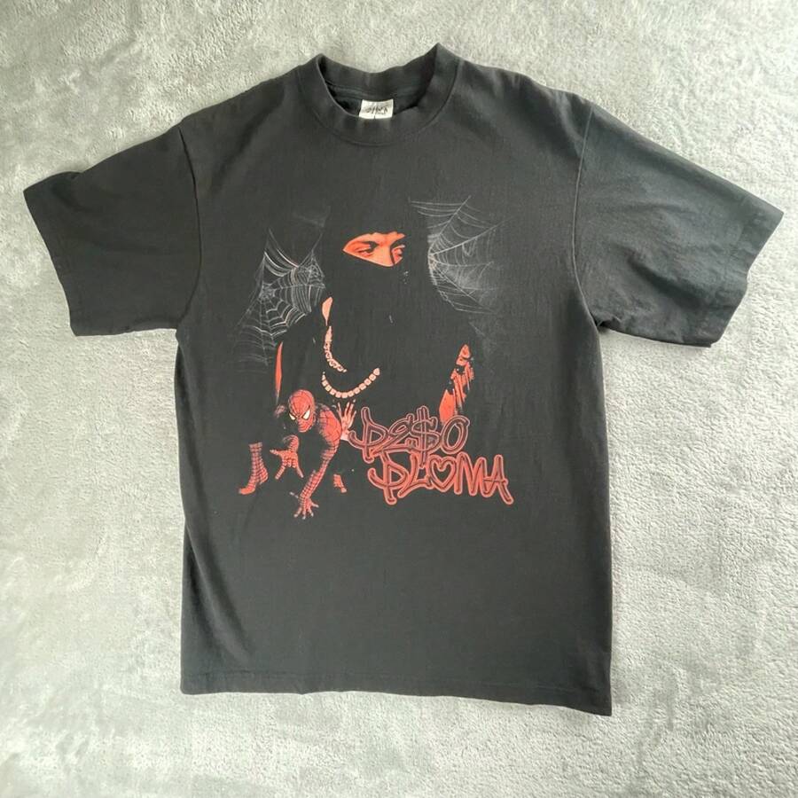 Camiseta de peso pesado Peso-Man, estilo rapero mexicano Shaka, talla L - Negro - Ver 1