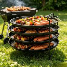 Non-Stick Pizza Baking Set 4 Pans + Rack, Perforated For Crispy Base, Oven & Grill , Folding Storage, Also For Bread Cookies - View 8