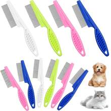 1pc Dog Comb, Pet Tear Stain Removal Comb, Dog & Cat Hair Brush, Easily Remove Knots And Tangles, Professional Grooming Tool, Promote Hair Health, Flea Comb, Tick Comb, Dog Brush, Cat Brush, Dog Supplies, Cat Supplies, Pet Supplies, Suitable For Short, Medium And Long Hair Pets, Gift For Cat & Dog Lovers, Halloween/Thanksgiving/Christmas Gift. - Multicolor - View 2