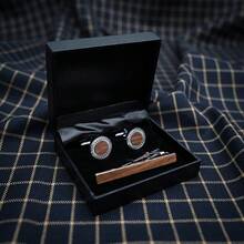 Men's Vintage Wooden Cufflinks And Tie Clip Set – Formal Accessories For Banquets And Weddings – Perfect For Holiday Gifts - 1 - View 1