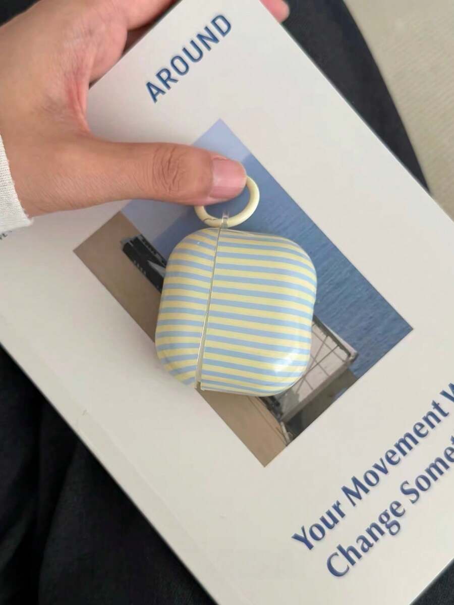 Ins復古秋冬咖啡色格紋4耳機保護套小眾皮革吊飾 適用於Apple 1/2代無線保護殼 Pro高級新款第3代 Airpodspro 2 - 黃綠 - 查看 1