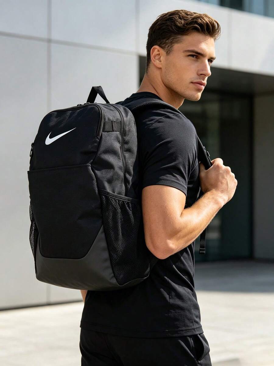 Nike Mochila para hombres y mujeres, mochila casual simple para uso diario y transporte, mochila para estudiantes NK BRSLA M BKPK - X IB4408-010 - IB4408-010 - Ver 1