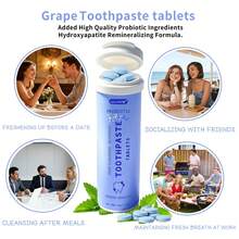 ADJANISS 1 Botol/50 Tablet Pasta Gigi Probiotik, Tablet Pasta Gigi Bebas Fluorida - Hidroksiapatit, Probiotik, Xylitol, Niasinamida, Pemutih, Remineralisasi, Napas Segar. Tablet Obat Kumur Portabel. Cocok Untuk Semua Orang Dewasa. - Mint - View 10