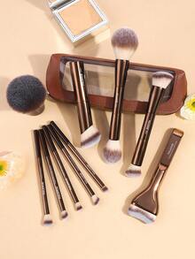 MAANGE 11-teiliges professionelles Make-up-Pinselset mit Aufbewahrungstasche, Reise-Make-up-Pinsel, Puderpinsel, Rouge-Pinsel, Konturpinsel, Foundation-Pinsel, Nasenschatten-Pinsel, Lidschatten-Pinsel, Augenbrauen-Pinsel, Detailpinsel, geeignet für tägliches Gesichtsmake-up, kann für flüssige, cremige und pudrige Politur verwendet werden, Geschenk für Frauen und Mädchen - Verschiedenfarbig - Übersicht 4