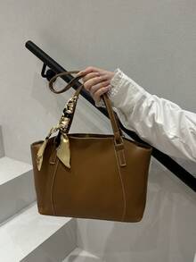 New Luxury High-End Pattern Versatile Women's Shoulder Bag Tote Bag - Brown - View 4