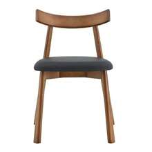 Set Of 2 Dining Chairs With Wooden Frames, Upholstered Kitchen Chairs With Ergonomic Backrests, Modern Wooden Chairs For Dining Room And Living Room, Chairs Only, Table Not Included - Black - View 5
