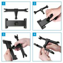 1pc 360° Rotatable Car Headrest Phone Tablet Holder, Adjustable Stretch Back Seat Mount Stand For 4-11 Inch Smartphone Universal Auto Rear Seat Entertainment Bracket - A - View 3