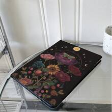 1件復古花卉印花平板保護殼－多角度支架保護套附筆槽，相容 iPad 10代 10.9吋 2022 智慧保護殼/Air 13(M3 2025)/11(A16 2025)/Galaxy Tab S10+/S9/A9，相容 Oppo Pad、 Matepad、Vivo Pad、Honor Pad、Xiaoxin Pad - 彩色 - 查看 5