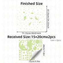 1Pc Glow In The Dark Wall Stickers, Space Galaxy Star Moon Astronaut Rocket Ceiling Decals, Luminous Bedroom Living Room Decor, Easy To Apply & Remove For Home Interior Design - Multicolor - View 4
