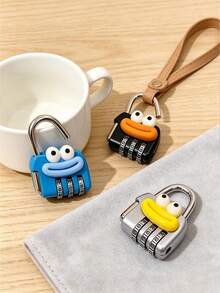 1pc Combination Lock With Cute Sausage Lips And Big Eyes Pattern, Suitable For Gym Lockers, Luggage And Backpack Zippers Anti-Theft, Portable Colorful Metal Padlock, Compact And Durable, Anti-Theft Design For Worry-Free Travel, Perfect Gift For Daily Outings, Students Back To School, Ramadan, Eid, Valentine's Day, Mother's Day Or Thanksgiving - Multicolor - View 7