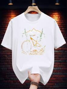 200G 100%Printed Short Sleeve T Shirt,Fashionable Casual Summer Clothing - 白色 - 查看 1
