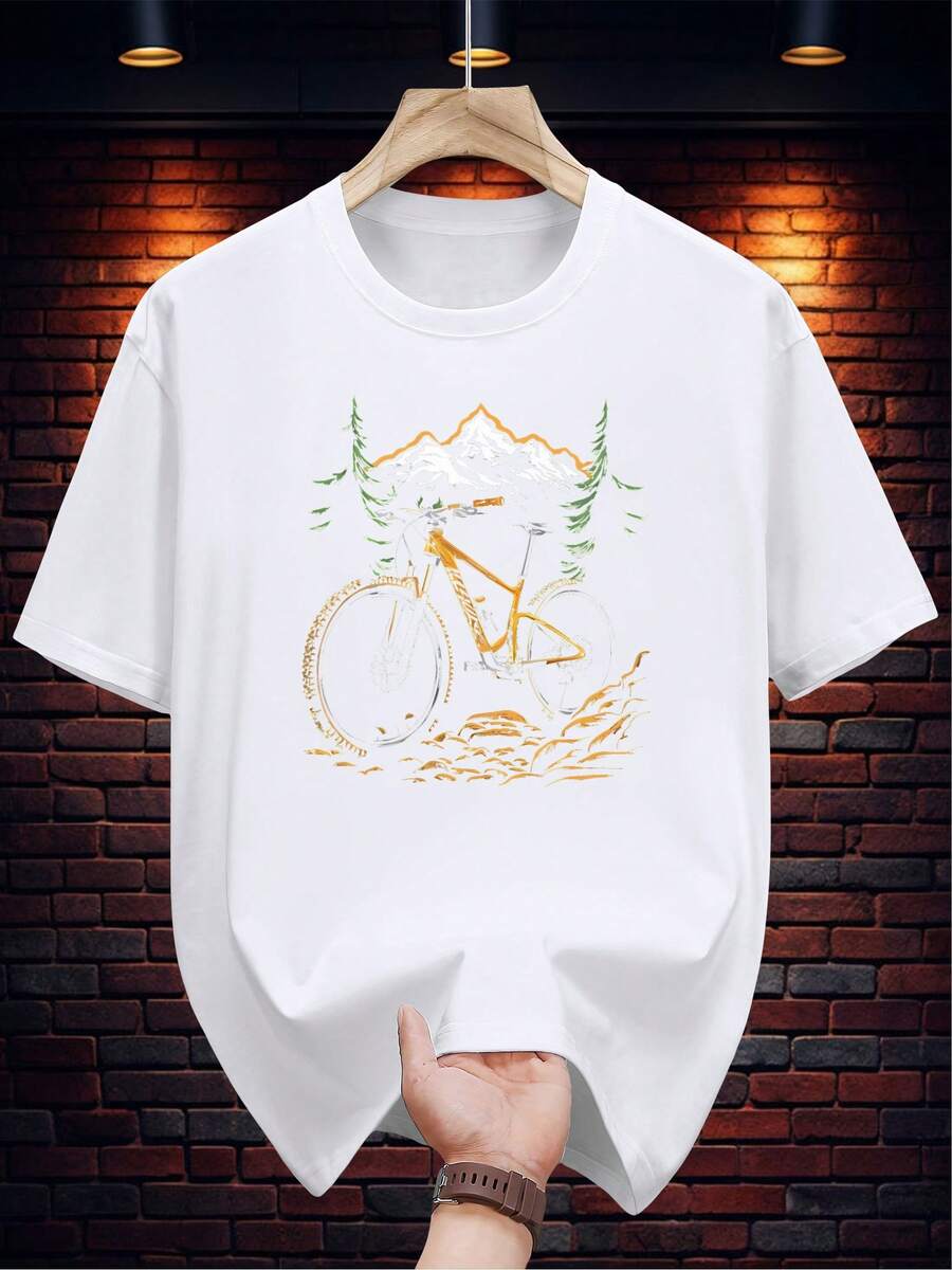 200G 100%Printed Short Sleeve T Shirt,Fashionable Casual Summer Clothing - 白色 - 查看 1
