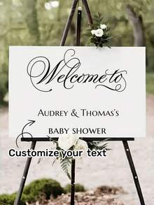 Personalized Let'S Celebrate This Wonderful Custom Text Birthday New Parents First Ceremony Wall Sticker , Suitable For Shower Room, Party, Events, Personalized Welcome Sign, Decorative Mirror Stickers - Multicolor 1 - View 4