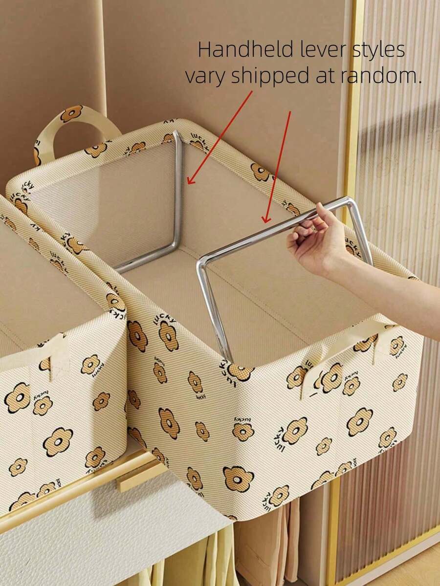 Foldable Fabric Cute Bear Steel Frame Storage Box, Drawer Style Organizer, Suitable For Wardrobe, Home Clothing Storage, Essential For Travel - Multicolor - View 1