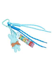 1pc Cute Braided Rope Teacher Keychain, Colorful TEACHER Acrylic Charm + Faux Leather Rabbit / Star / Heart Bag Pendant, Preppy Style Backpack Key Ring, Ideal Teacher's Day Appreciation Gift - 2828 - View 15