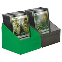 Ultimate Guard Boulder Synergy 100+ Deck Case for 100 Double-Sleeved TCG Cards Secure and Durable Storage for Trading Card Games - Negro/Verde - Ver 6