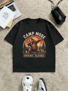 Men Plus Size T-Shirts - Black - View 2