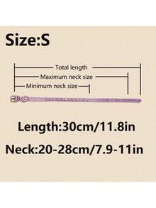 1pc Rhinestone Decorated Pet Collar, Suitable For Cats And Dogs, Can Be Worn Daily - Pink - View 7