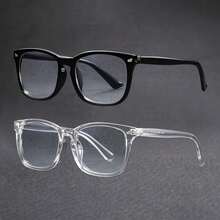 2 Pairs Blue Light Blocking Glasses For Men & Women - Polarized Computer Eyeglasses With PC Frames, Anti-Glare For Screens - Jet Black + Transparent - View 1