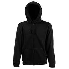 Fruit Of The Loom Mens Hooded Zip Sweatshirt Front Pouch Pockets 5szs - Black - View 1