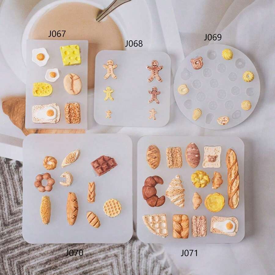 Mini Silicone Mold For Handmade Croissant And Fried Egg Shaped Crafts - White - View 1