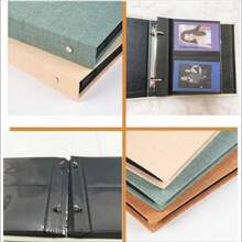 100 Pockets Dear Moment Linen Photo Album Photocard Binder Album For 2 X 3 Inch Mini Name Card Baby Kid Album - A - View 7