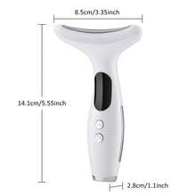 Hailicare 7-Color LED Photon Skin Tightening Neck & Face Massager, Heating & Vibration Facial Beauty Device,Portable Face Massager, USB Rechargeable Multi-Light Skincare Tool With Digital Display, Ergonomic Design For Face & Neck, Multi-Mode Beauty Instrument - White - View 11
