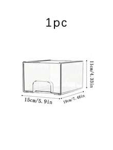 1/2/6PCS Clear Acrylic Stackable Storage Drawer Pull-Out Dustproof Visible Large Capacity Bathroom Vanity Cabinet Desktop Back To School Minimal Skincare Cosmetic Counter Organizer Container - Multicolor - View 12