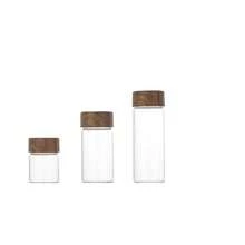 1套迷你玻璃香料罐 (10ml, 20ml, 30ml) 配木紋蓋，便攜式旅行收納罐，適用於咖啡豆、散裝茶葉、鹽和調味料，可重複使用密封口袋式香料容器 - 彩色 - 查看 14