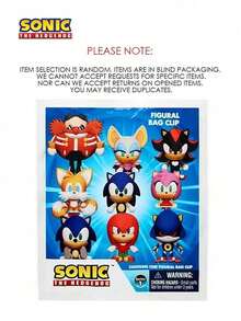 Sega 1個 Sonic 正版授權神秘盲袋鑰匙圈 3D 泡棉公仔包飾 拉鍊拉頭 背包配件 收藏禮物 - 彩色 - 查看 5