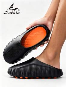 Salkin Designer Mind001 男士 Message 拖鞋 黑色 22 個避震節點 厚底拖鞋 男士用 提升並調整賽前狀態 適合運動員賽前或賽後訓練鞋 男士休閒鞋 舒適鞋款 街頭與居家時尚 日常涼鞋 夏季度假風 海灘拖鞋 - 黑色 - 查看 8