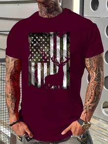 Camiseta de Verano de Manga Corta con Estampado para Hombre - Blanco - Ver 1