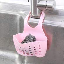 1pc Hanging Drain Basket, Durable Plastic Design, Multi-Compartment Effective Drainage, Scraper Basket | Perforated Design | Sturdy Plastic Structure, Kitchen Sink Accessory - Multicolor - View 6