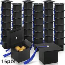 50/15個畢業帽糖果盒，畢業派對用品，畢業季裝飾，畢業禮物糖果盒，適用於畢業派對伴手禮 - 查看 9