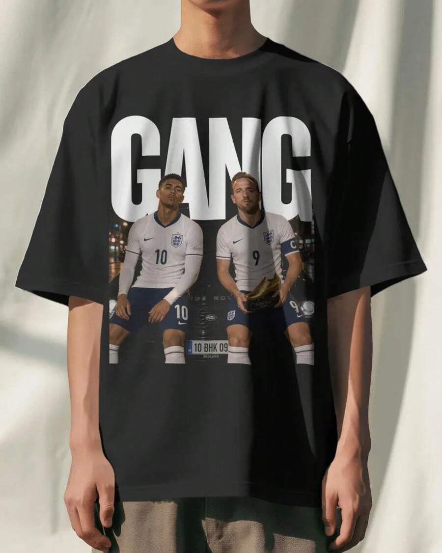 Extra Large Jude.Harry Bellingham.Kane Jersey,England Football Pattern T Shirt,World Cup Football Jersey - 黑色 - 查看 1