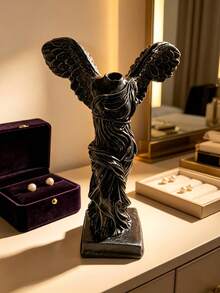 1pc Medium Sized Tabletop Dark Bronze Winged Victory Of Samothrace Sculpture Art Statue Decorative Figurine Ornament, Suitable For Living Room Bedroom Office Bookshelf Entryway, Light Luxury Aesthetic Display Housewarming Gift Home Improvements - A - View 1