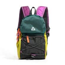 Mochila de viaje y senderismo para exteriores, ligera, impermeable, con diseño de bloques de color, unisex, casual, deportiva y funcional - Verde - Ver 1
