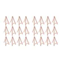 24 Pack 5 Inch Mini Wood Display Easel Natural Wooden Tripod Holder Stand For Displaying Small Canvases And Photos - A - View 2
