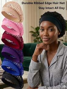 1 PC Braided Long Hair Care Net Women's Elastic Breathable Mesh Crochet Hair Net Headscarf Women's Hair Net Headscarf Cover Sleeping Accessories Hair Styling Tool Kit - Multicolor - View 9
