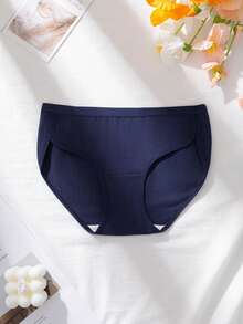 4pcs/Set Women's Cotton Soft Comfortable American Retro College Style Seamless Mid-Waist Triangle Panties, Casual Sports Style Contrast Color Letter Print Shorts - Multicolor - View 5